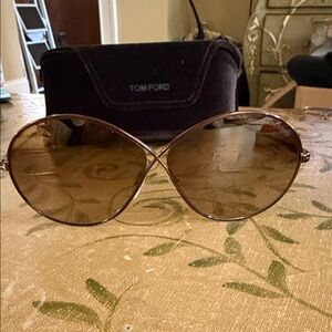 Tom Ford Elegant Bronze Frame Sunglasses-64 mm